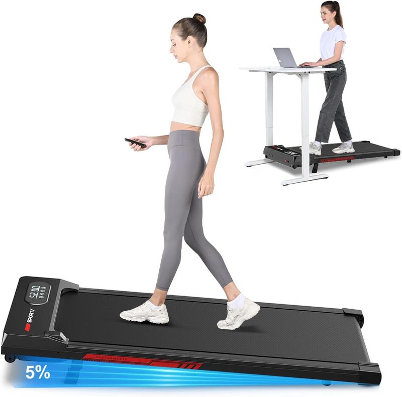 Walking Pad with 5% incline, 0.6-5Mph, Under Desk Treadmill Portable for Office & Home, Wide Running Belt, Remote Control, LED Display, 300 Lb Capacity