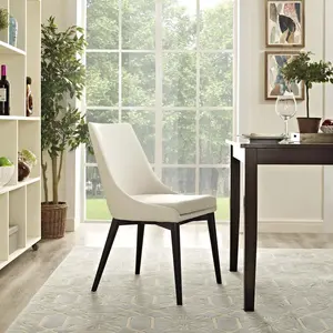 Modway Viscount Fabric Dining Chair in Beige