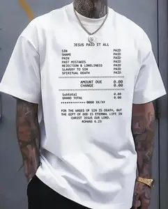 JESUS PAID IT ALL Graphic Print Tee - Soft, Breathable, Casual Short Sleeve T-Shirt for Men - Perfect for Summer, Outdoor Activities, and Faith-Based Events