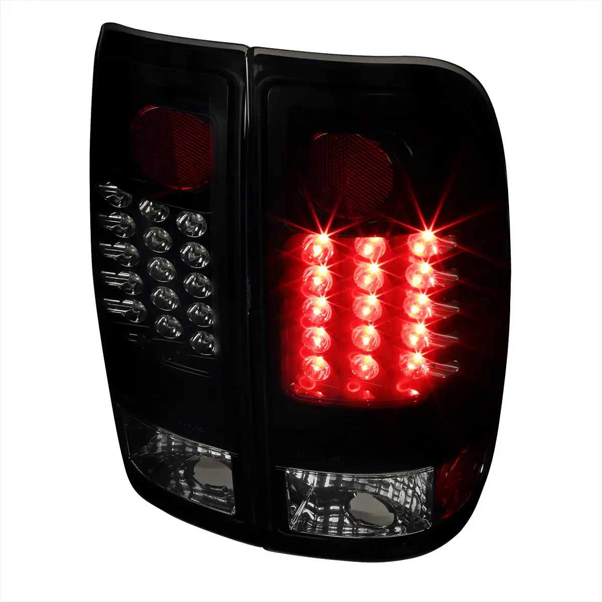 1997-2007 Ford F-150/F-250/F-350/F-450/F-550 Styleside LED Tail Lights (Glossy Black Housing/Smoked Lens) 1997-2007 Ford F-150/F-250/F-350/F-450/F-550 Styleside LED Tail Lights (Glossy Black Housing/Smoked Lens)