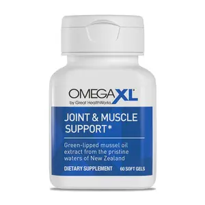 OmegaXL Joint Support Supplement - Natural Muscle Support, Green Lipped Mussel Oil, Soft Gel Pills, Drug-Free, 60 Count