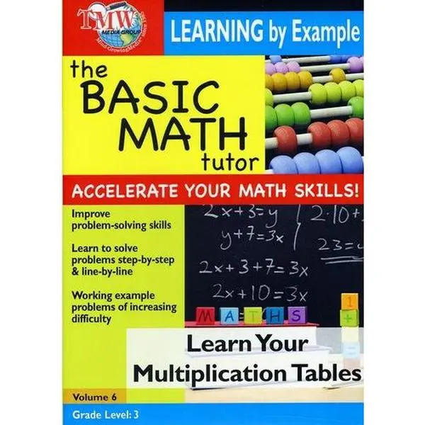 Basic Math Tutorial DVD Video Disc - Multiplication Tables Learning Tool