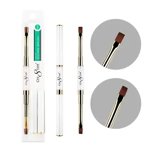Cre8tion Nail Gel Duo Brush Square - Square Two Size  (#8-#10)