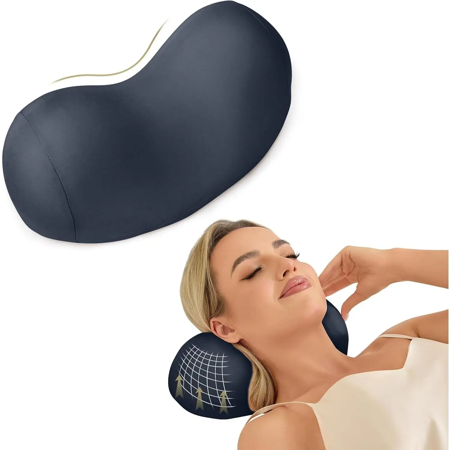 Cervical Neck Pillow, 100% Memory Foam Neck Roll Pillow for Neck and Shoulder Pain Relief, Orthopedic Support for Office Workers, Drivers & Yoga
