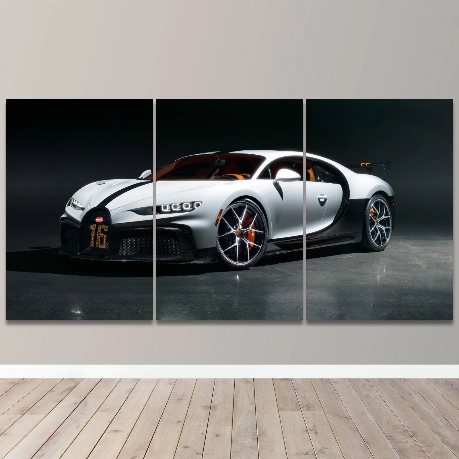luxury wall art Bugatti Chiron Pur Sports Race Hyper Car 3 Counts/set Piece Canvas Wall Art Print Home Deco Gift Decor Water Proof Artwork Painting Ornaments