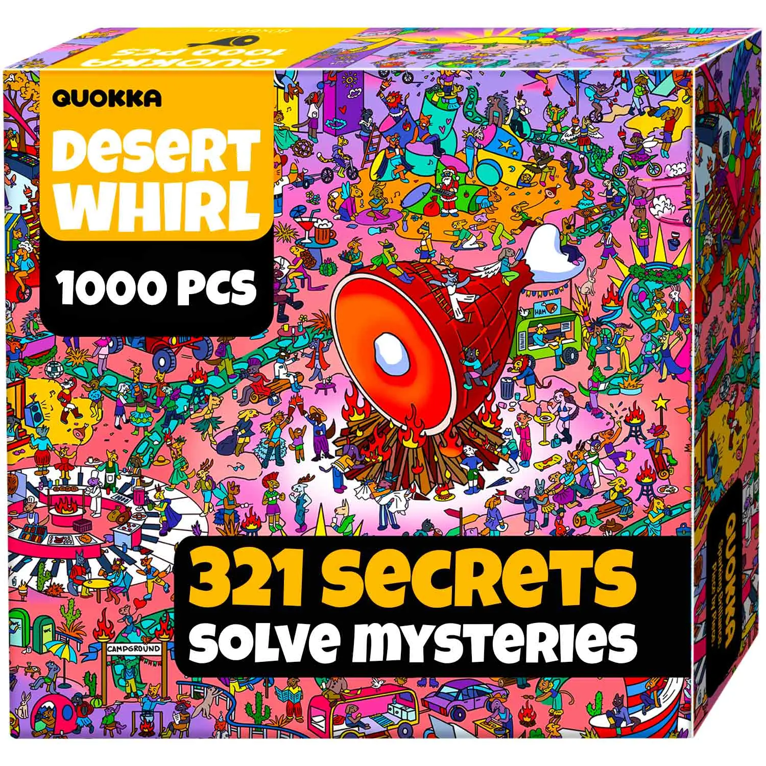 QUOKKA 1000-Piece Creative Jigsaw Puzzle for Adults - Desert Whirl Design with Hidden Secrets, Symbols, Twists, Immersive Audio Stories, Indoor Fun Mindful Activity, Art Puzzles Gift