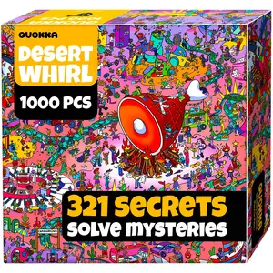 QUOKKA 1000 Piece Puzzle for Adults and Teens – Desert Whirl Adult Jigsaw Puzzles with Hidden Secrets & Audio Story
