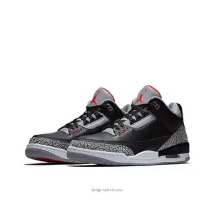 Black-Grey Elephant Print Leather Mid-Top Sneakers with Red Accents and White Midsole