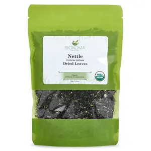 Biokoma Pure and Organic Nettle Dried Leaves 50g (1.76oz) in Resealable Moisture Proof Pouch, USDA Certified Organic - Herbal Tea, No Additives, No Preservatives, No GMO, Kosher