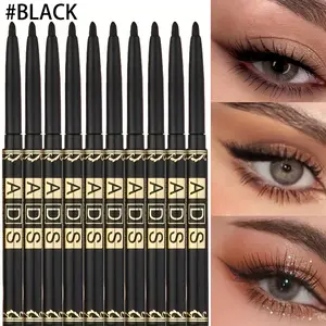 12 Waterproof, Sweat-Resistant, Smudge-Proof Eyeliners - Matte Black and Brown Shades, Smooth Tip Perfect for Professional Upturned Eyeliner and Smoky Eye Effects, Long-lasting, Waterproof, Precise Application Tool, Stylish Design.