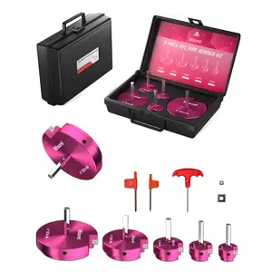 5 Piece PVC Pipe Reamer Kit  Aluminum Fitting for 1-1/4" to 4" SCH40 PVC, CPVC, ABS Pipe Fitt,tool,repair tool set,spring punch tool home work