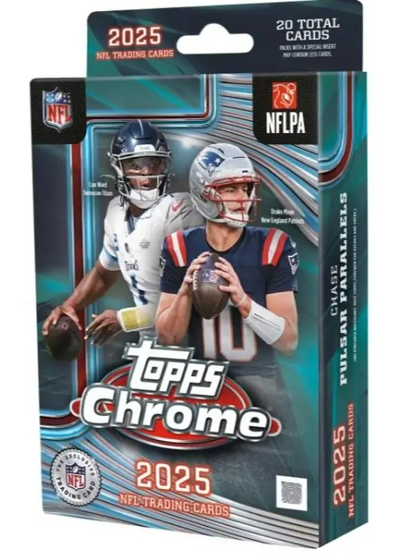 2025 Topps Chrome Football Hanger Box NFL Trading Cards