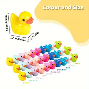 Mini Resin Solid Color Duck Outdoor Statue, Farmhouse Style Garden Decor, Suitable for DIY, Bonsai, Dollhouse, Fish Tank Decoration