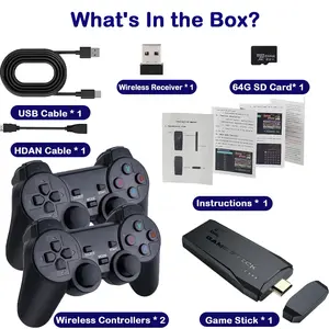 Console - Plug and Play Video Games, Retro Game Stick 4K game stick, Plug and play video game stick built with 20,000 + games, 9 classic emulators