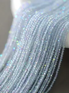 3 Strand Glass Beads 530-550 Pcs 2mm Tiny Cut Faceted Round Bead Strands DIY Jewelry Making Supplies for Rings Bracelets Necklaces