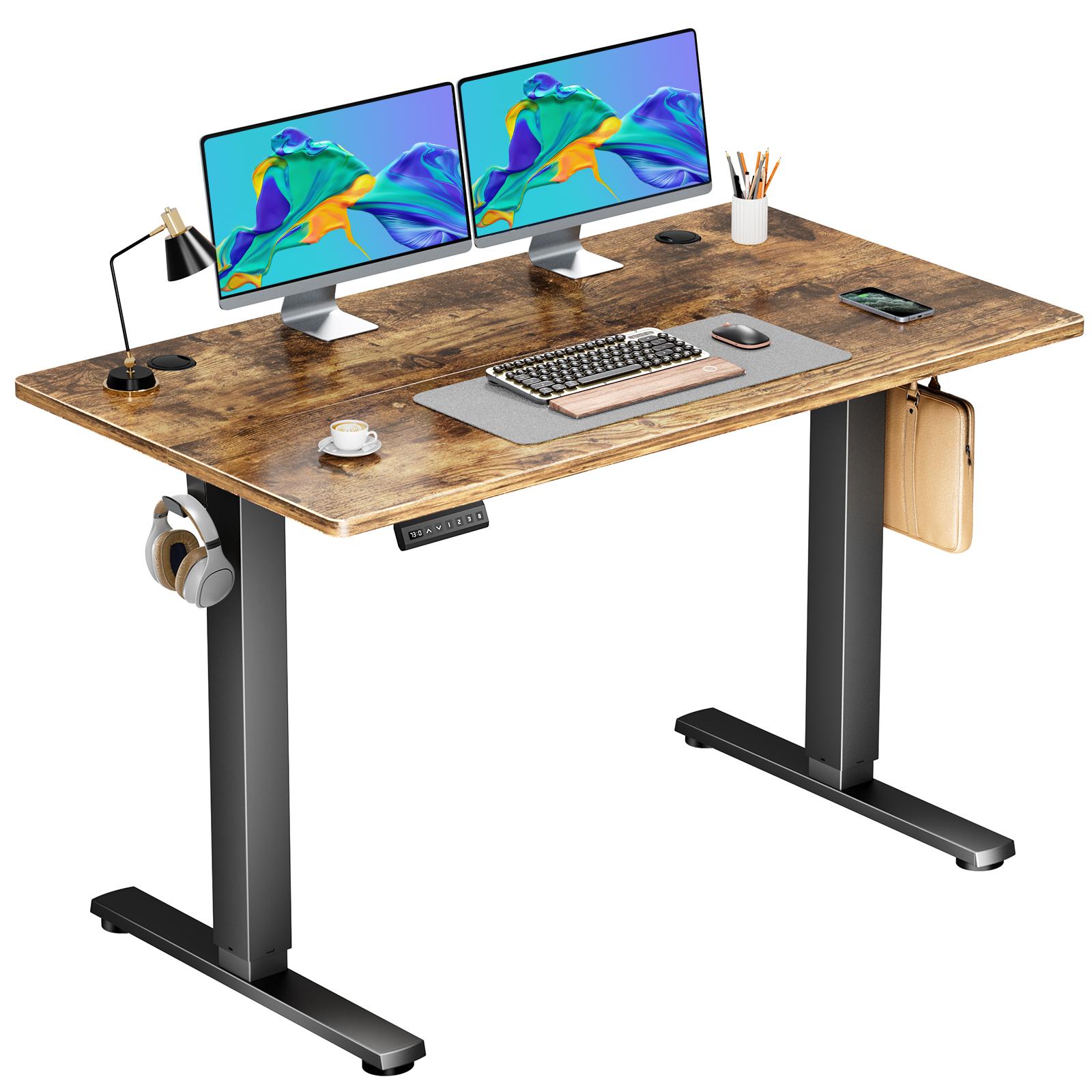 Electric Height-Adjustable Standing Desk - Modern Sit-to-Stand Ergonomic Wood Computer Workstation, Office Furniture, Furniture for Room, Standing Desk Converter, Monitor Stand