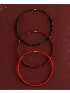 Handmade Bohemian Women's Woven Bracelet, Adjustable Lucky Charm Jewelry, Durable Polyester Fiber, Vintage Style, Fashion Accessory.