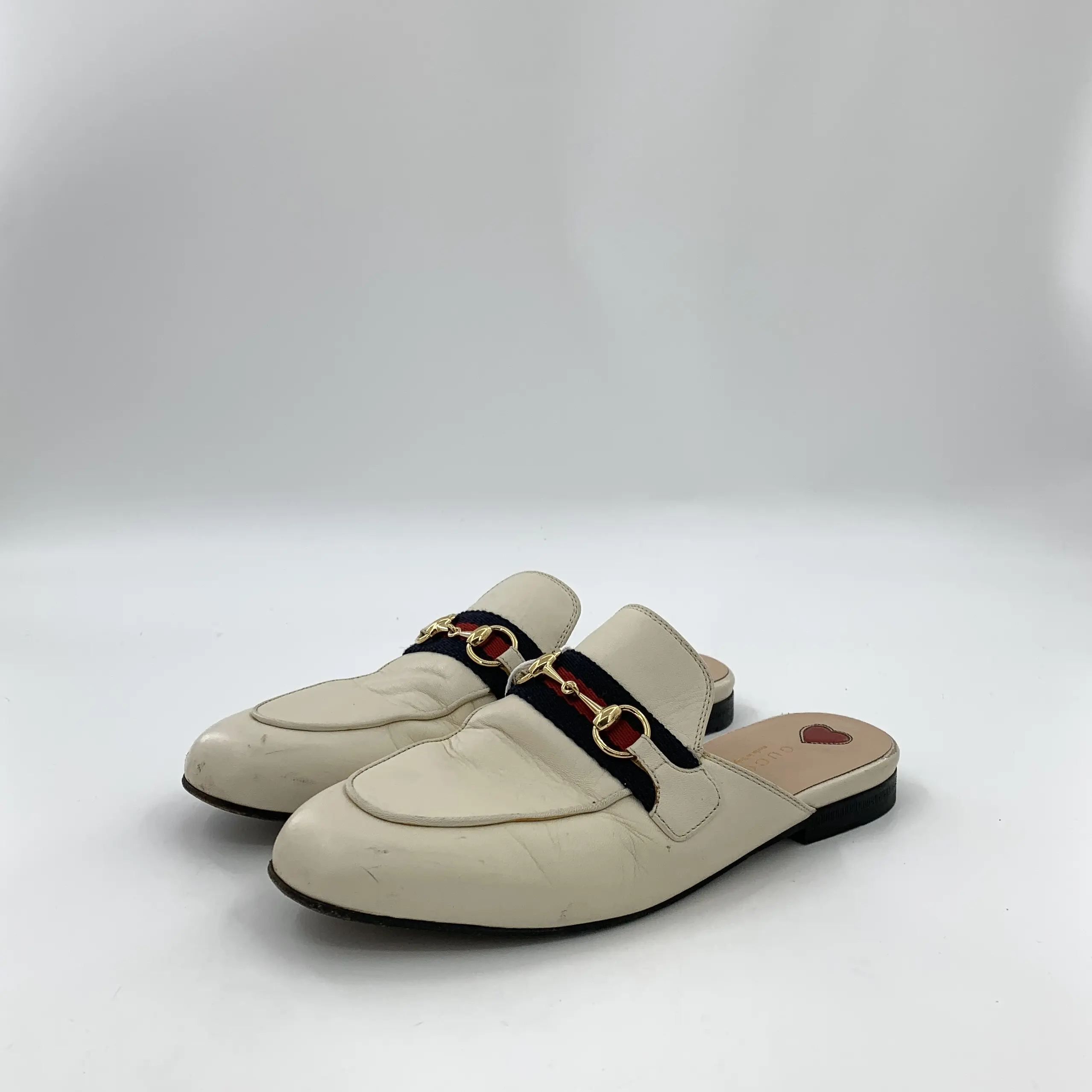 RDLTS— Gucci Ivory Horsebit Mule Loafers Size US 6.5