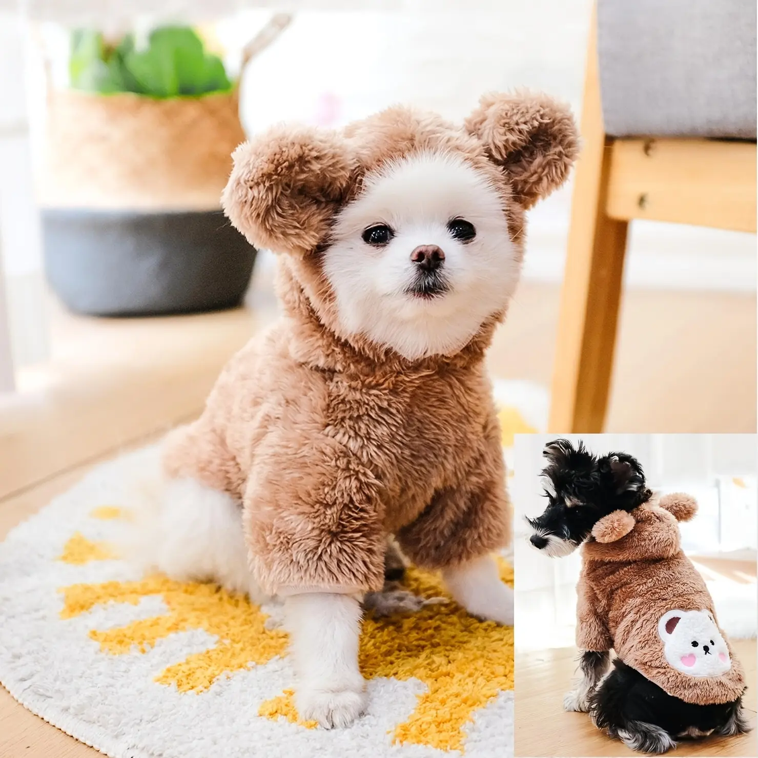 Warm Teddy Bear Costume for Pets Dog and Cat Pet Clothing Cute Puppy Outfits for Dogs and Cats