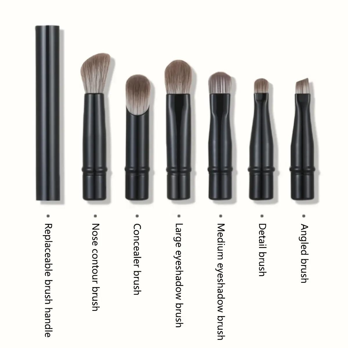 6-In-1 Makeup Set with an All-Aluminum Tube, Featuring Soft And Delicate Bristles. Compact And Easy to Carry, It Includes an Extended Handle And a Storage Box