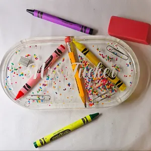 Personalized Handmade Resin Trinket Trays for Teacher Appreciation Plates Small