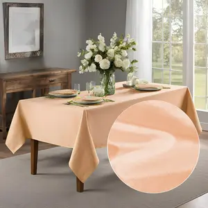 Rectangular Tablecloth 63”x95” inch, Velvet Stain and Wrinkle Resistant Washable Table Cloth, Decorative pink cushion cover