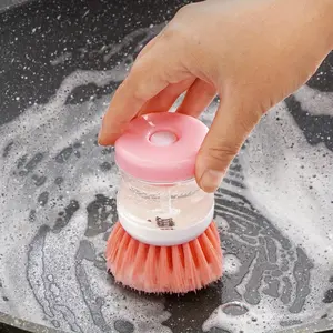 Automatic liquid adding brush for room washing and pot washing, multifunctional hydraulic dishwashing and cleaning brush for household use, oil stain remover, Scrubber Cleaning, Home Cleaning Tool