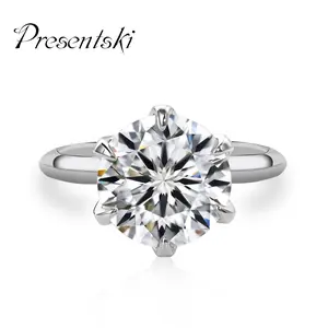 Presentski 925 Sterling Silver 5 Carat Classic synthetic Mosonite Ring Fashion Personalized  Ring