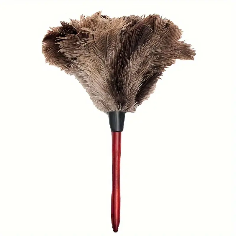 Natural chicken feather duster, brush with wooden handle, anti-static household car dust collector, Home Cleaning Products, Household Cleaning Tool, Dusters For Cleaning