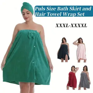 Large Bathrobe Set with Adjustable Shower Cap, Soft Lightweight Towels, Ideal for Home Travel Sauna Use, Comfortable and Durable Bathroom Essentials