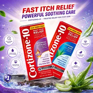 NEW!!! Cortizone-10 Maximum Strength Intensive Healing Itch Relief Cream, 1% Hydrocortisone, Fast-Acting, Anti-Itch Cream for Bug Bites, Rash, Eczema, Psoriasis, Poison Ivy, Oak, Sumac & More, 2 oz