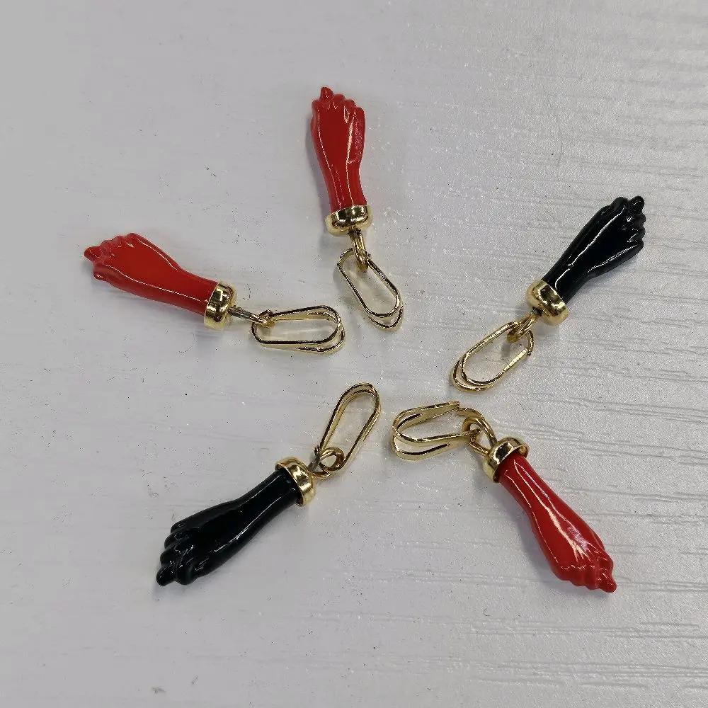 Azabache Pendant Hand - Red and Black Color Options with Gold Tone Clasp