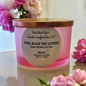 The Wick Chic's Candle Comfort Zone, LLC scented soy wax candle PEEL BACK THE LAYERS -PEONY