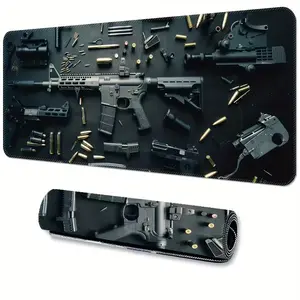 AR15 Tactical Rifle Layout Desk Mat Ammunition Gear Assembly Mouse Pad Military Duty Honor Veteran Valor Pride