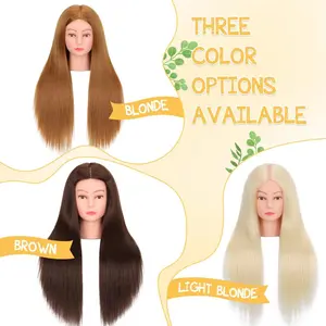 Mannequin  with 80%  Hair 26-28’’,Cosmetology Mannequin Practice  with  Hair, Doll  for Braiding Hairstyling Cutting with Clamp Holde head human