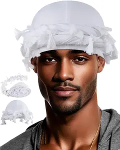 Luxurious Satin-Lined Turban for Stylish Men and Women - Pre-Tied Durag with Tassels, Braid, Beanie, and Twist Design - Comfortable Bonnet for All Hair Types