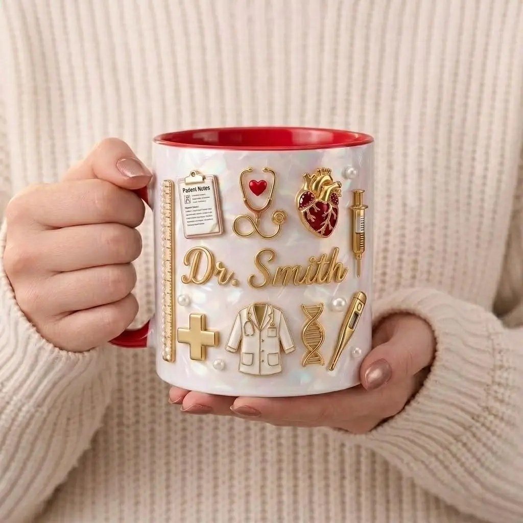 [Custom Name] Personalized Doctor Mug, Custom Medical Coffee Gift, Nurse Practitioner Office Mug 2D Print 3D Effect 2D print 3D Effect