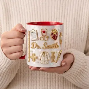 [Custom Name] Personalized Doctor Mug, Custom Medical Coffee Gift, Nurse Practitioner Office Mug 2D Print 3D Effect 2D print 3D Effect