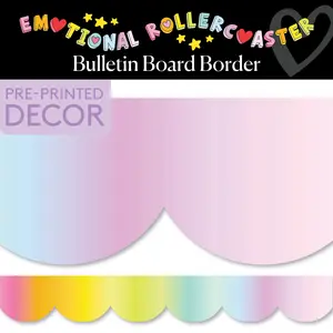 Look on the Bright Side Rainbow Pastel Bulletin Board Border | Emotional Rollercoaster