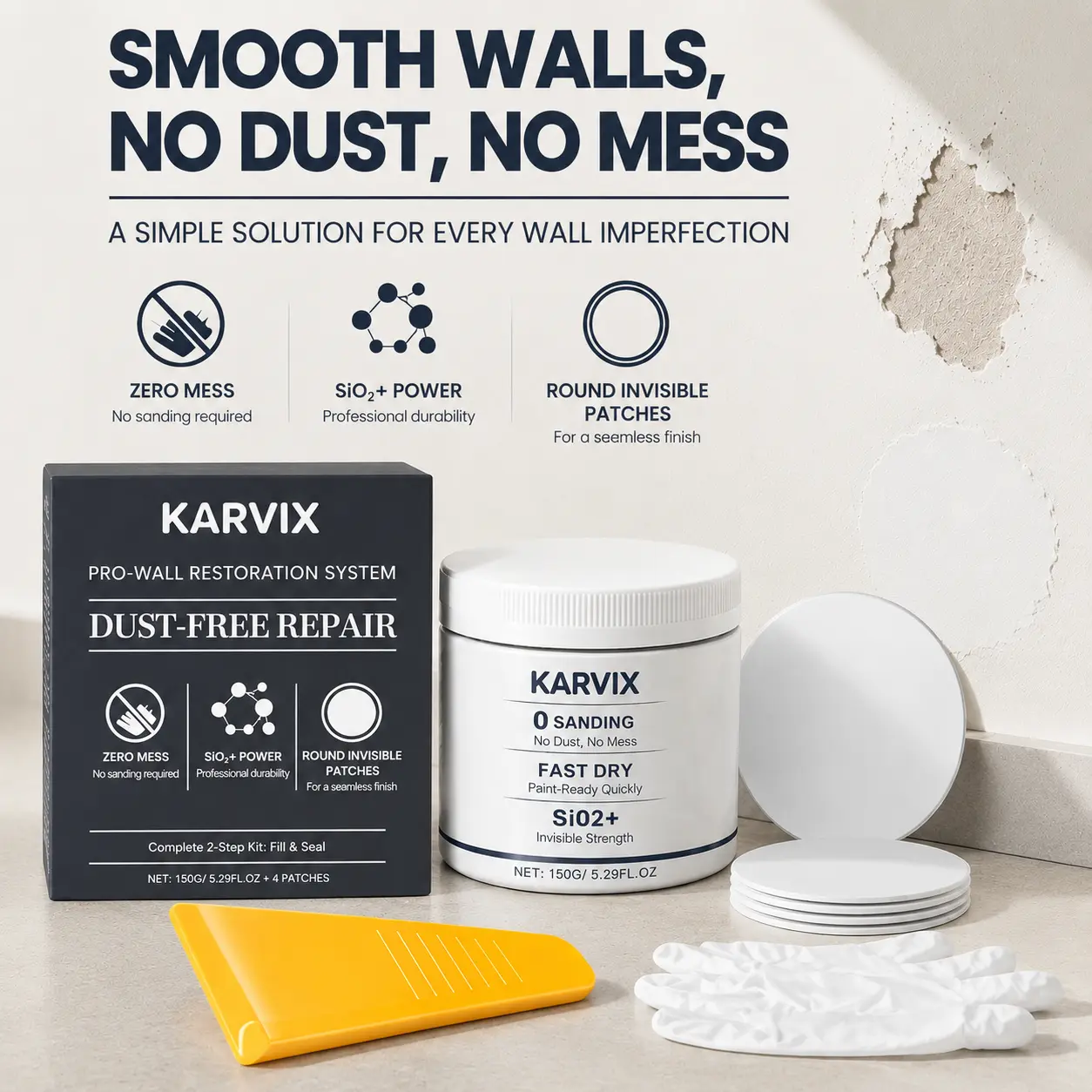 Drywall Repair Kit Quick Fix Holes Cracks and Dent Patch Leak Sealing Wall Filler Paste Fast Dry and Durable Easy Solution Home Repair
