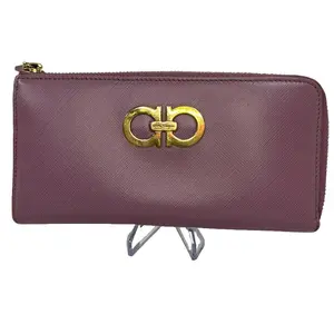 Pre-owned FERRAGAMO Gancini Leather small leather goods Gancini Long 3/4 Wallet Lavender