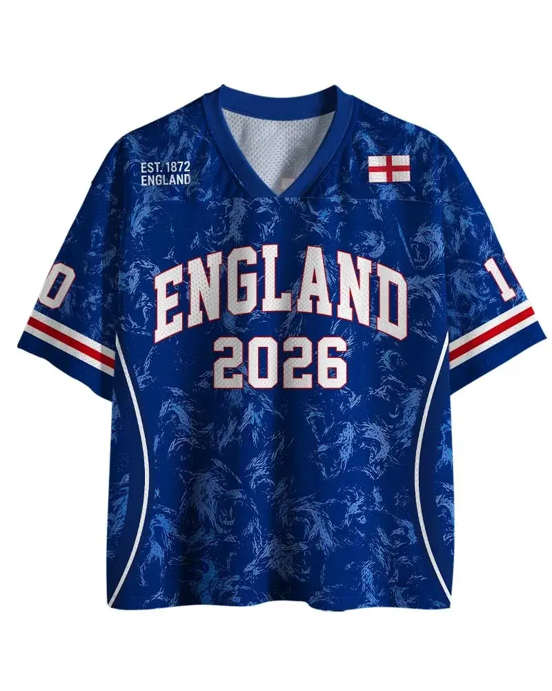 The Vintage England Heritage Football Mesh Jersey – Lightweight Breathable Mesh Athletic Shirts, Quick Dry materials, W.C.26 Retro Sportswear for Match Day, Stadium Events, Summer Casual Wear & Football Fans