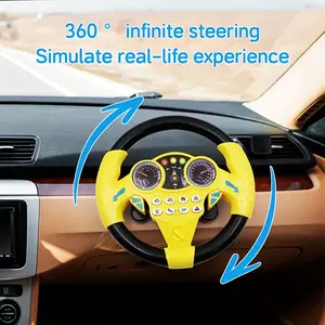 Simulation Driving Controller Toy Steering Wheel with Music, Interactive Car Steering Wheel Toy, Educational Gift for Kids Play