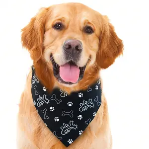 1Pc heart and dog paw/cat paw printed pet handkerchief triangular bib is a medium to small-sized dog and pet accessory