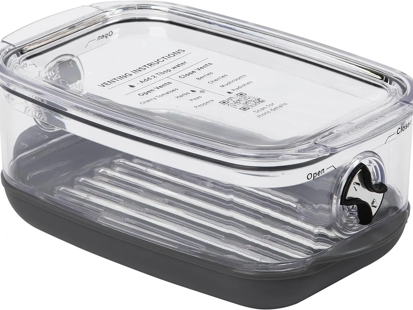 ProKeeper+ by Progressive Stackable Produce ProKeeper Storage Container with Stay-Fresh Vent System (PKS-912 (1.2 qt Berry Keeper))
