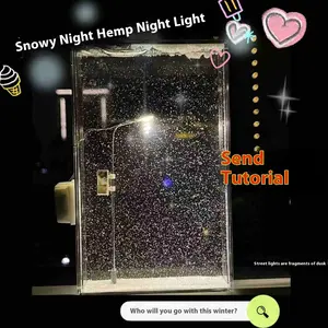 Magic Snowy Landscape Night Lights Small Street Light Snowy Flowing Night DIY Christmas Lights Christmas Desktop Decor Handmade Girlfriend Snowflake