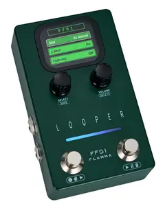 FLAMMA Looper Guitar Pedal, FF01 Looper Pedal with 40 Slots 160 Mins Looping Time, Stereo Guitar Loop Pedals with Screen for Electric Guitar/Bass, Fade Out, USB Data Management