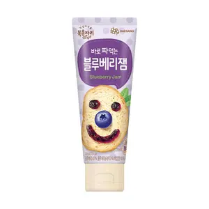 BOKUMJARI Korean Blueberry Jam Squeeze Pouch 100g - Easy Spreadable Fruit Preserve for Toast, Baguette, Yogurt, and Desserts