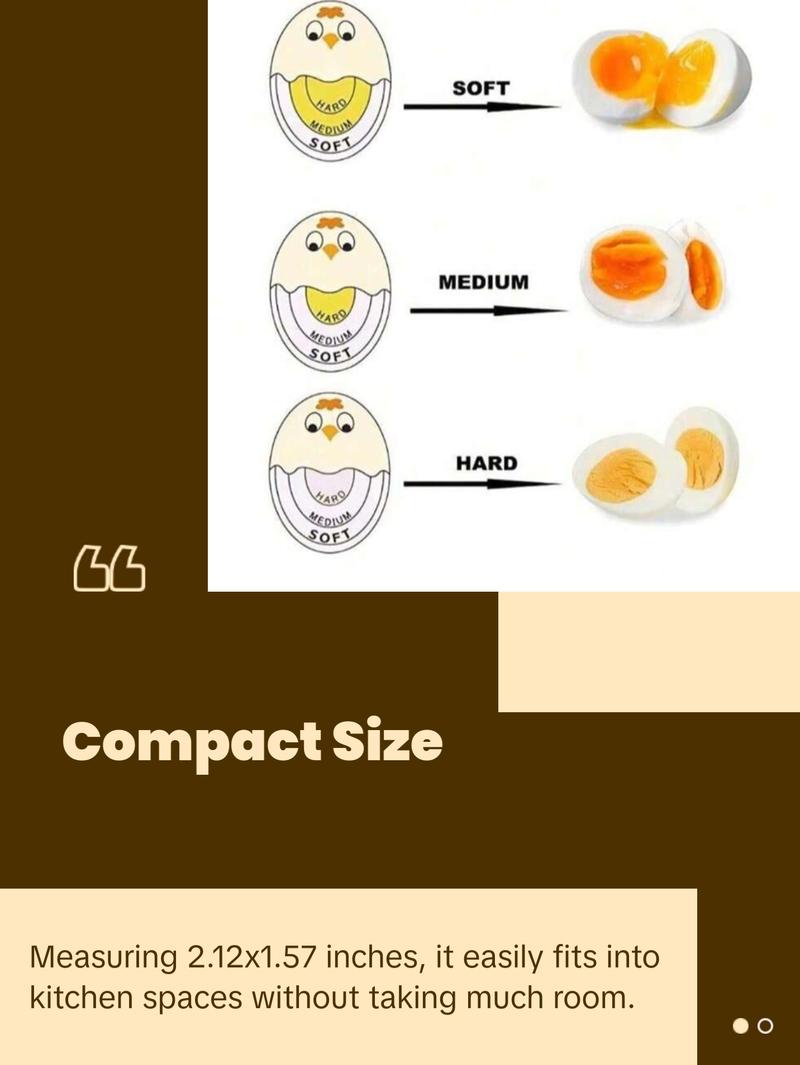 Color Changing Egg Timer - Accurately Measures Hard & Soft Boiled Eggs with Sensitive Indicator Kitchen Accessory 2.12x1.57 Inches