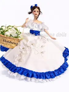 Handmade Cultural Doll decoration Traditional Latin American style dress included – Mexico, Honduras, El Salvador, Guatemala, Colombia & Nicaragua